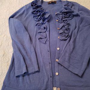 JONES WEAR RUFFLE CARDIGAN